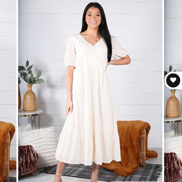 Polagram Dresses & Skirts - POLAGRAM | Inherit Clothing Cream Midi Dress Sz M